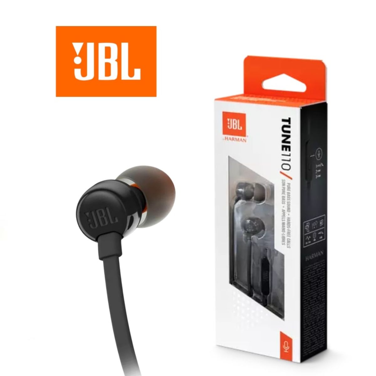 JBL - Audifono JBL T110 Con Cable y Microfono - Negro
