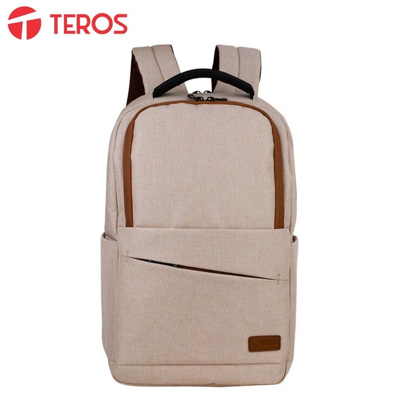 TEROS - Mochila Teros TE-ACS9012 Poliéster notebook hasta 15.6 Pulg. beige