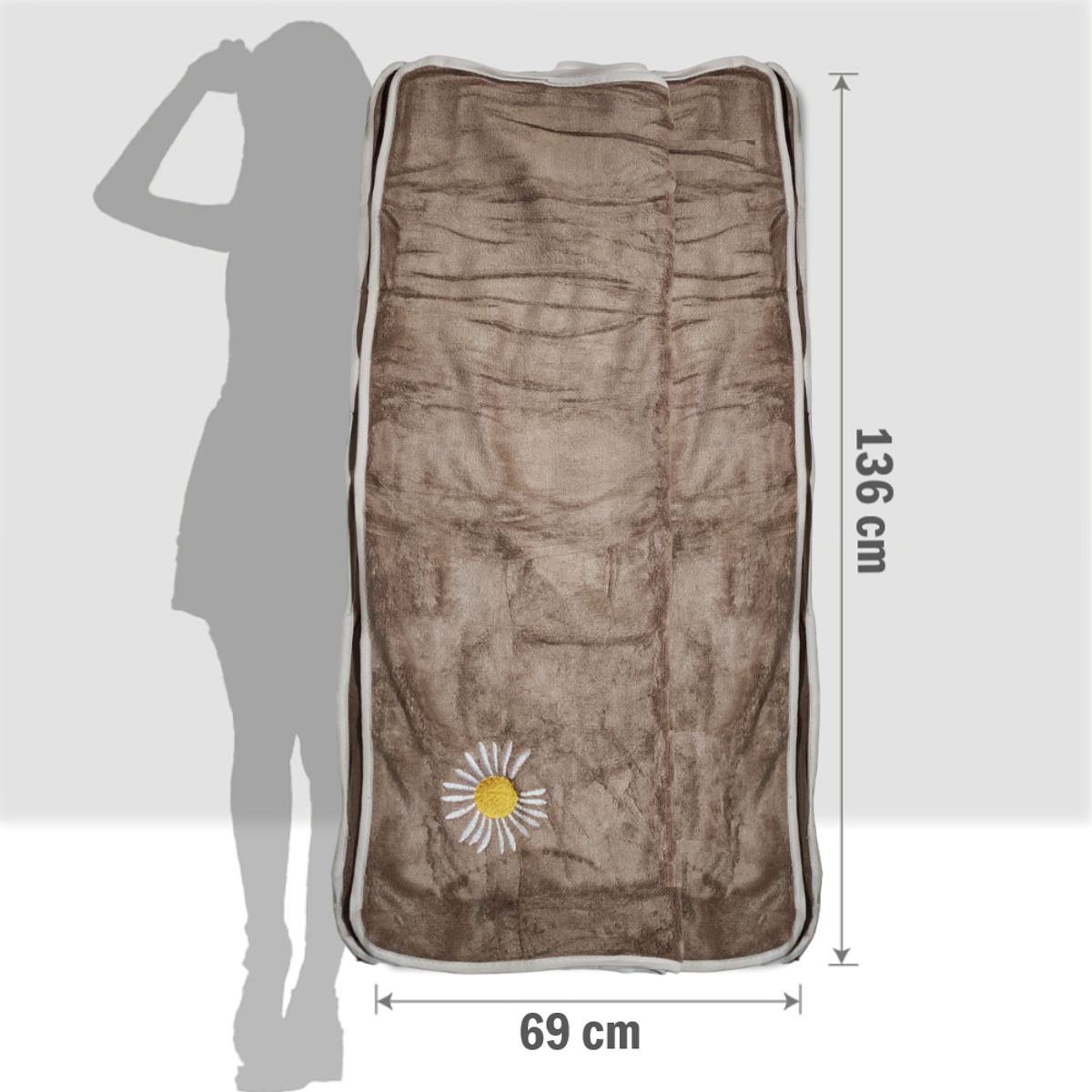 GENERICO - Toalla de cuerpo suave Marrón - 136x69cm