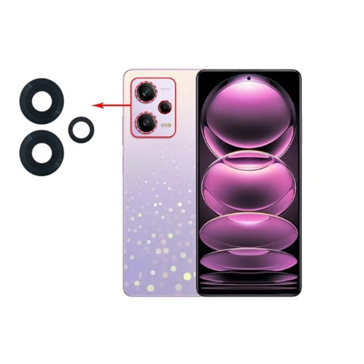 GENERICO - Repuesto lente Vidrio de cámara Xiaomi Redmi Note 12 Pro 5G