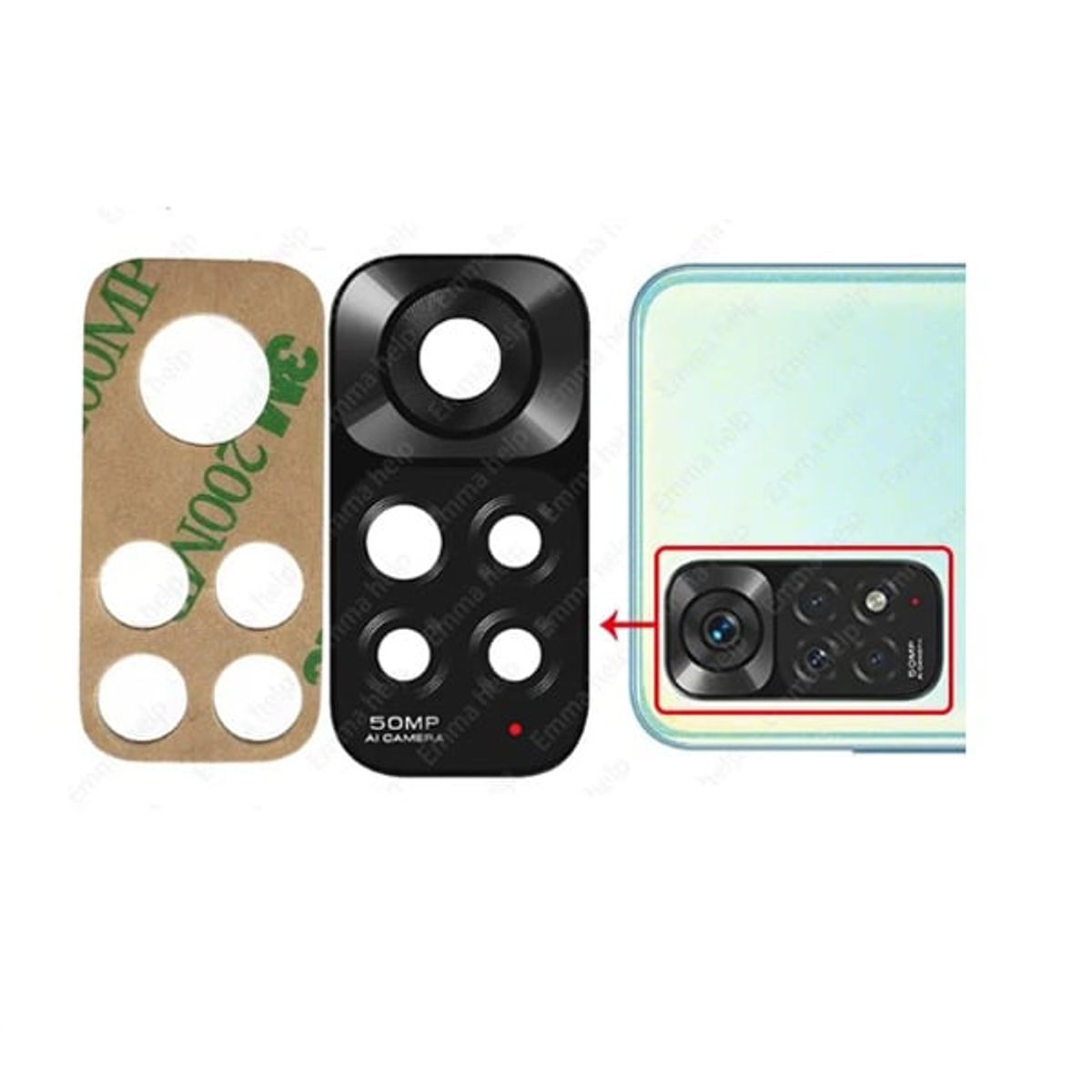 GENERICO - Repuesto lente Vidrio de cámara Xiaomi Redmi Note 11