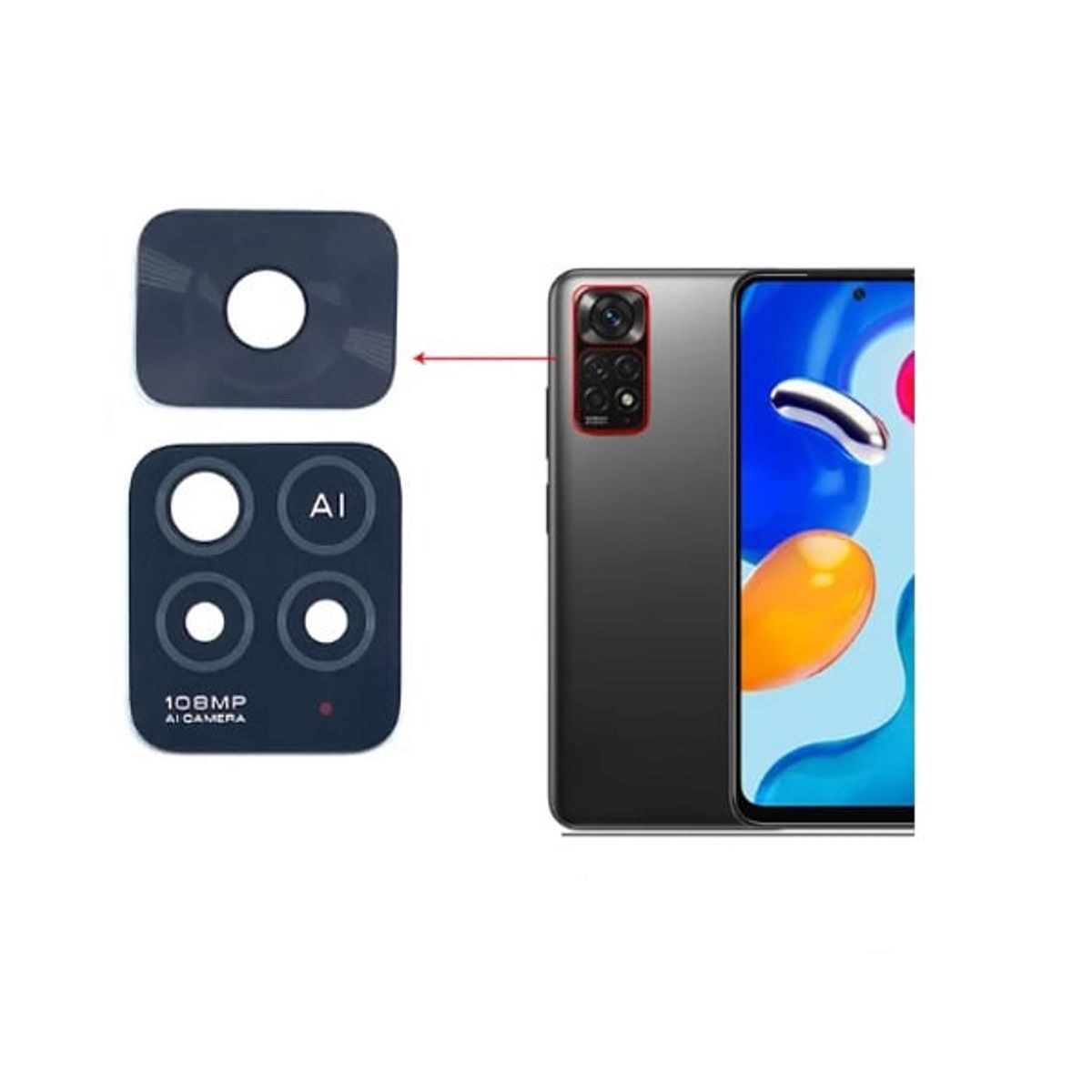 GENERICO - Repuesto lente Vidrio de cámara Xiaomi Redmi Note 11 Pro 5G