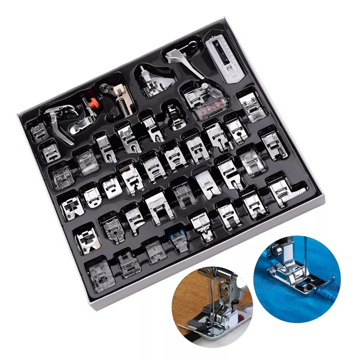 GENERICO - Set Costura Prensatelas Dobladillo Aguja Maquina Coser 42pcs