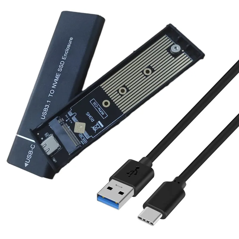 GENERICO - Case disco solido SSD NVME, adaptador M.2 NVME a USB C 10 gbps negro