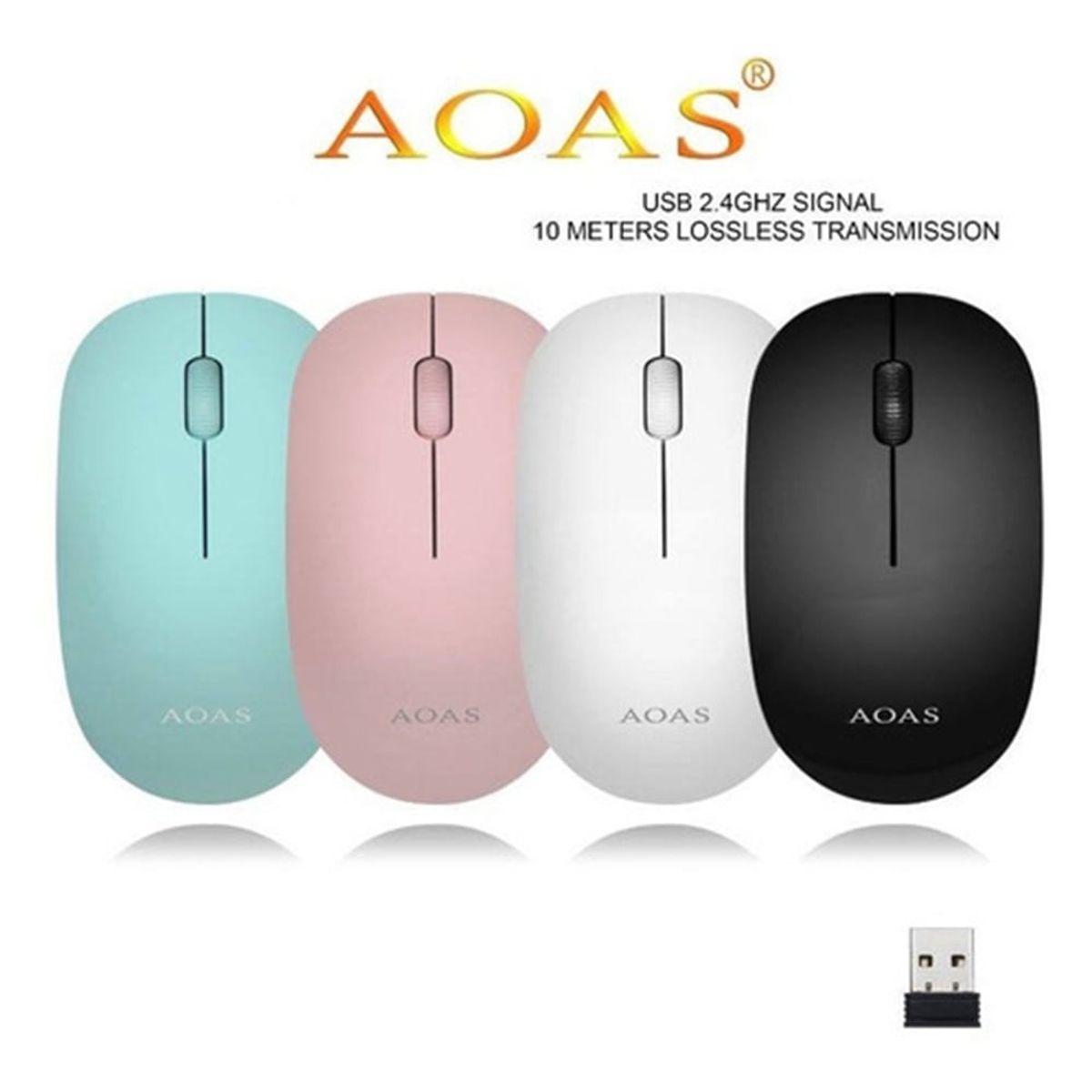 GENERICO - Mouse Óptico Inalámbrico Usb Aoas 2.4 Ghz Wireless ultra Delgado