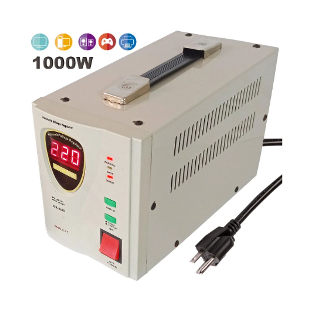 GENERICO - Estabilizador de Voltaje 1000W Servomotor AVR-1000D HANSLYDER