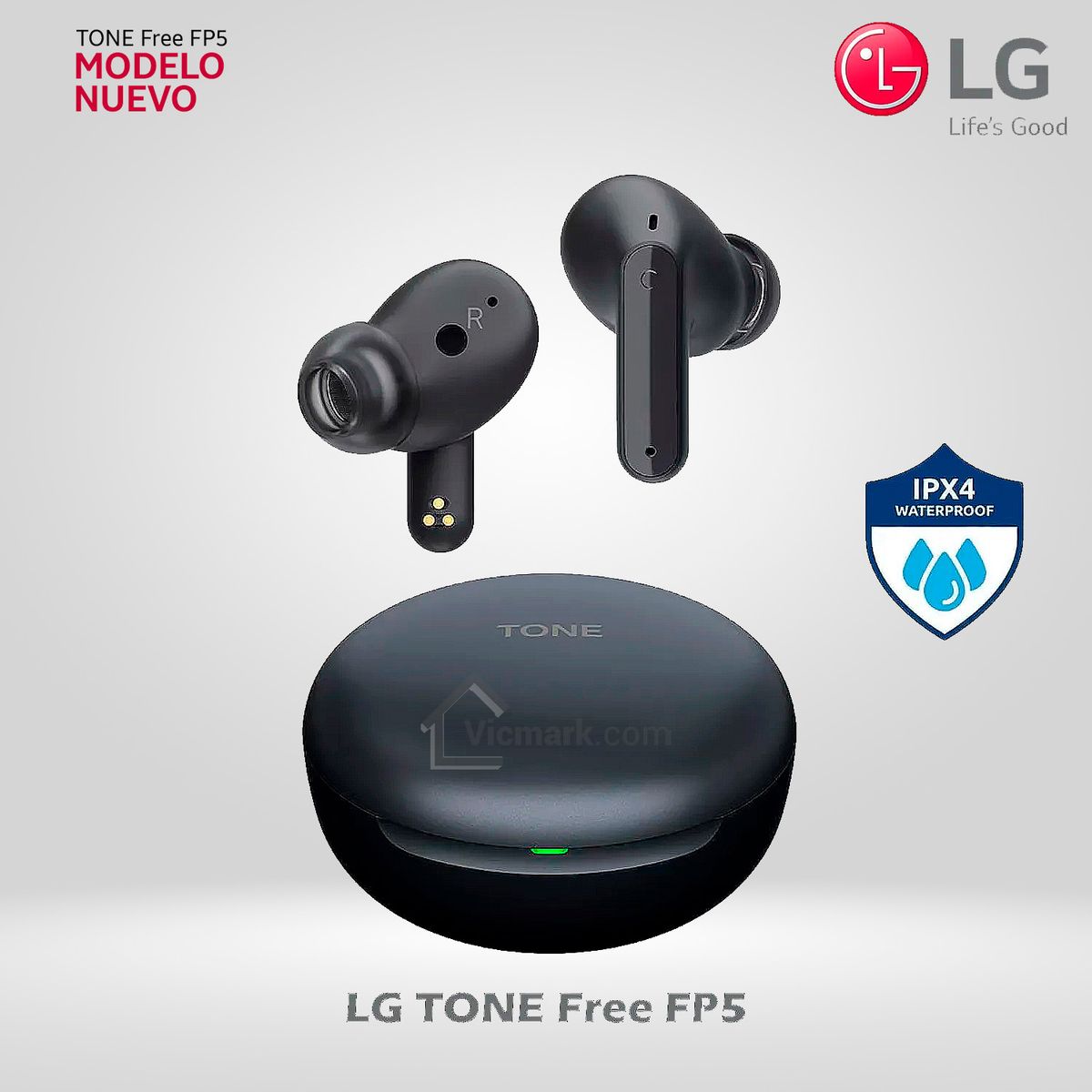 LG - Audífonos LG TONE Free FP5 con Bluetooth y Cancelación Activa