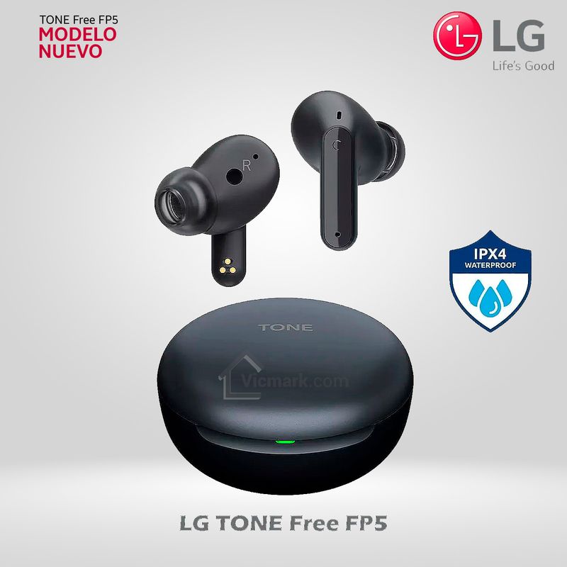 LG - Audífonos LG TONE Free FP5 con Bluetooth y Cancelación Activa