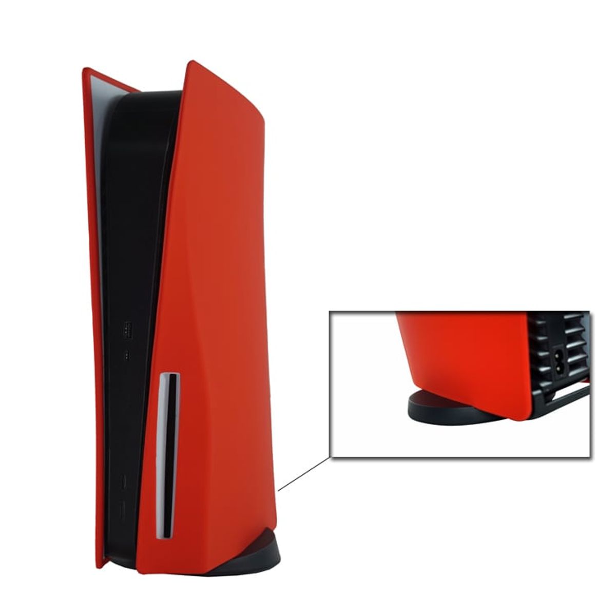 GENERICO - Funda de Silicona para Playstation 5 con lectora color rojo