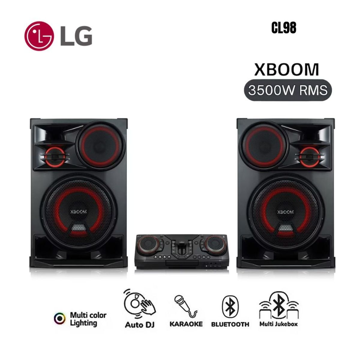 LG - Equipo de Sonido LG CL98 Bluetooth XBOOM 3500 Watts - Negro