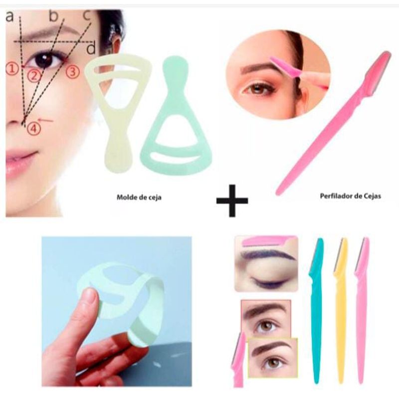 GENERICO - Pack 1 molde de ceja y 1 perfilador