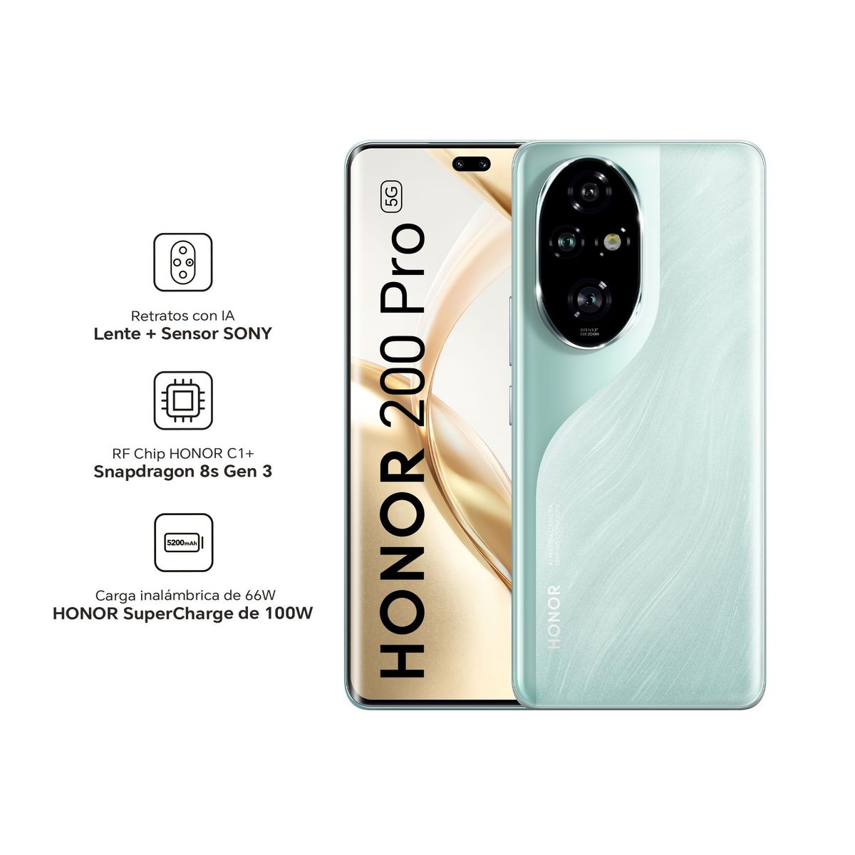 HONOR - Smartphone HONOR 200 Pro 12GB+512GB - Ocean Cyan.-