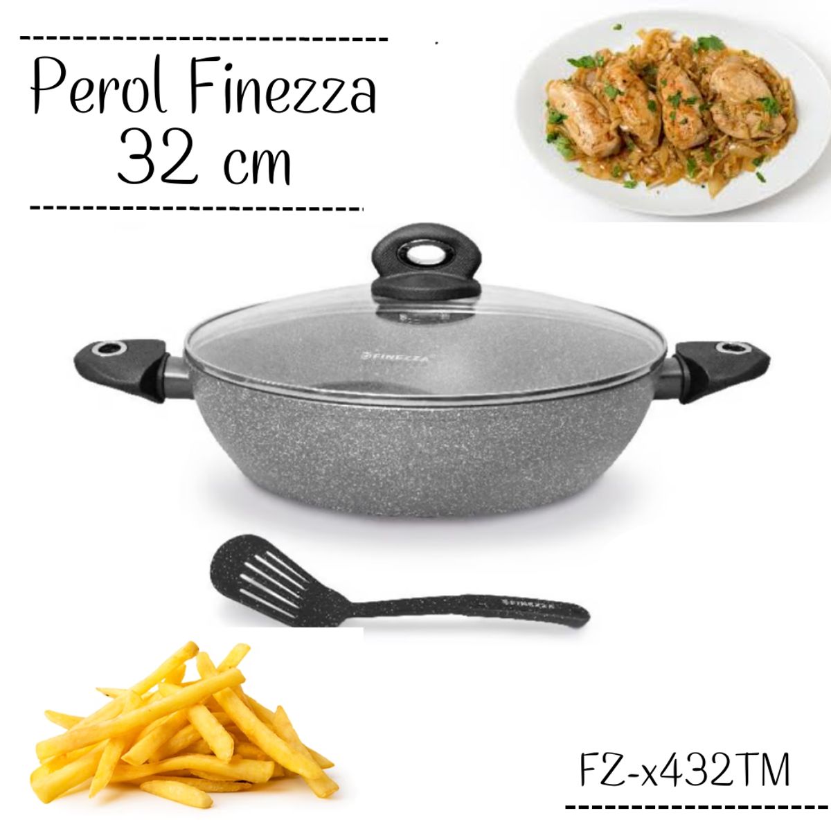 FINEZZA - Perol Finezza Ultragranito 32 cm - FZ-X432TM / GRIS