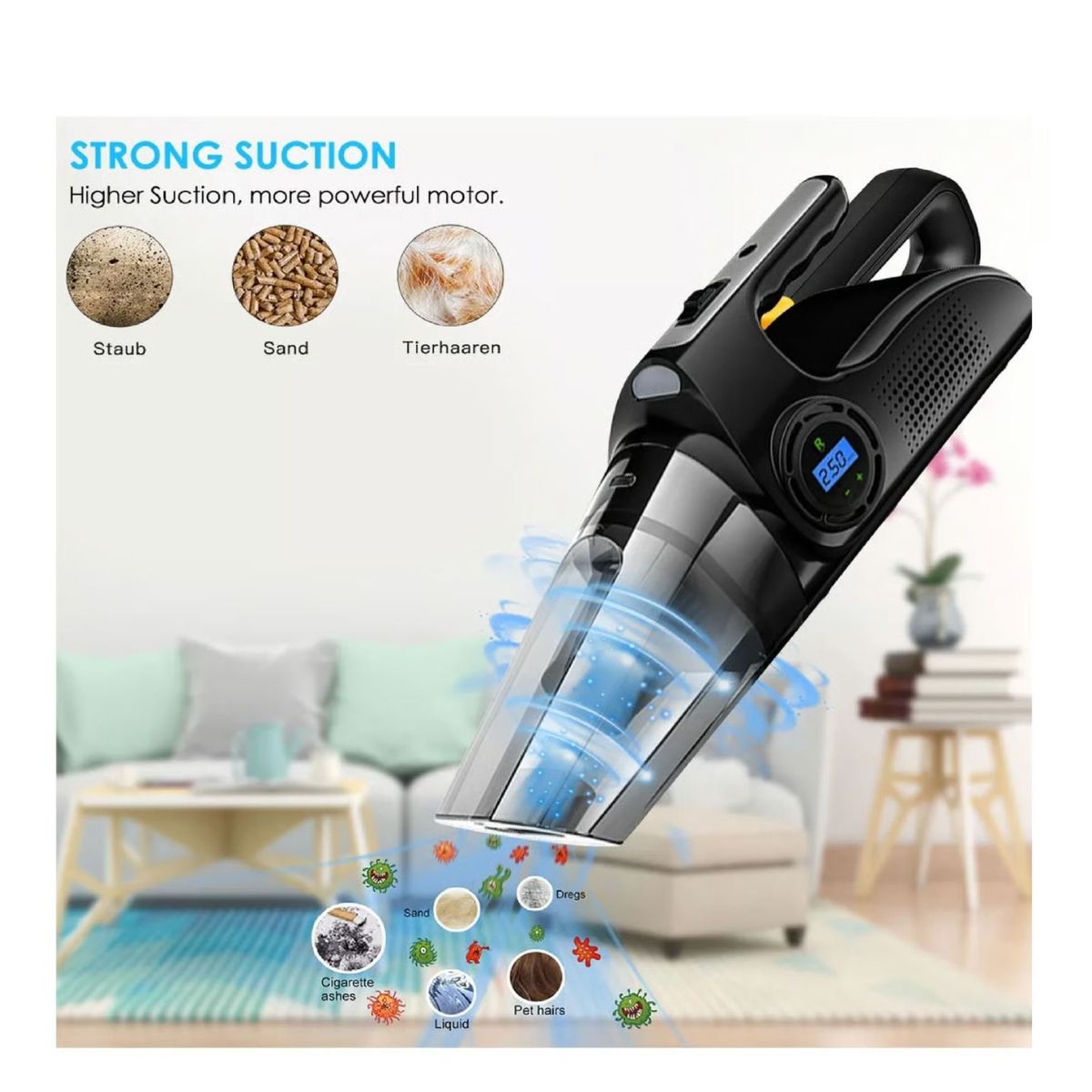 GENERICO - Aspiradora Portátil de Mano 4 en 1 Para Coche