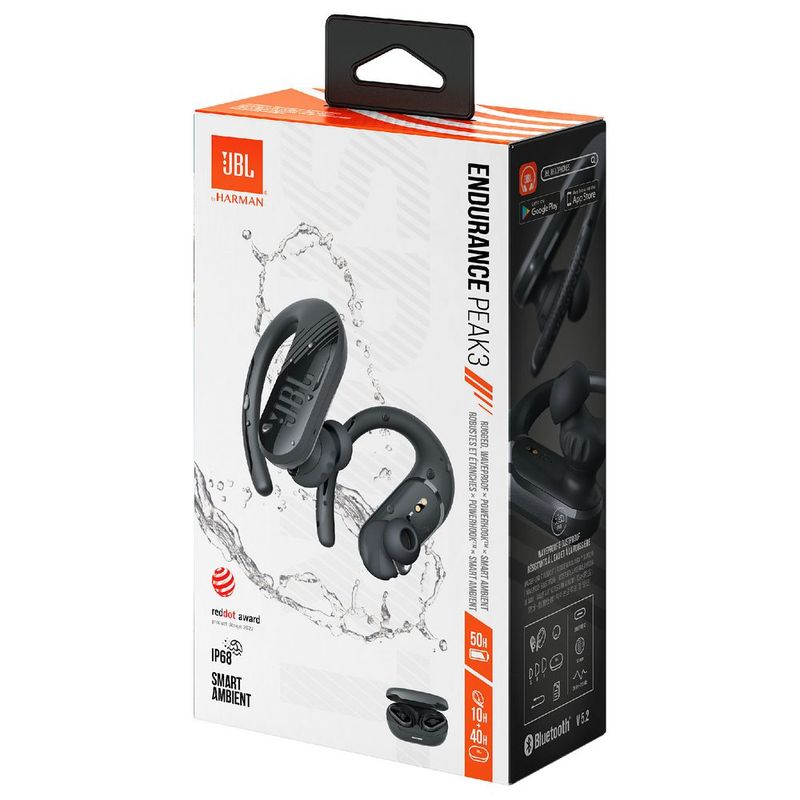 JBL - Auriculares Deportivos JBL Endurance Peak 3 Inalámbricos con Resistencia IP68