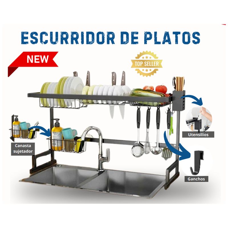 GENERICO - Escurridor de platos de 85cm de Largo