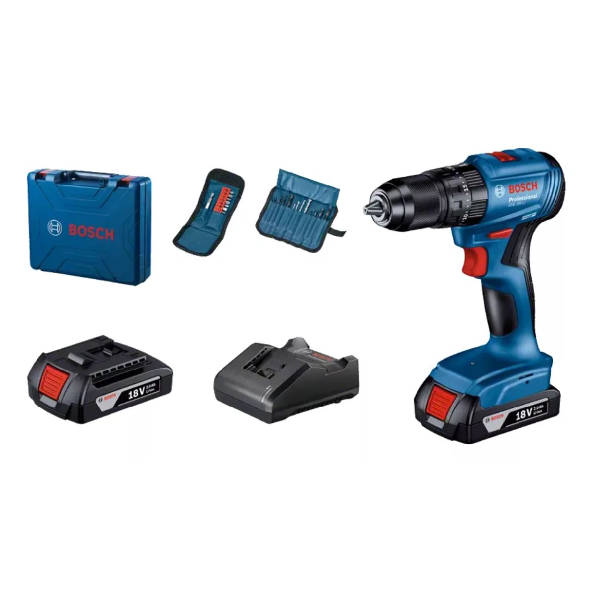 Bosch - Taladro Percutor Bosch Gsb 185 Li + 2 Bat 2ah + Cargador + Accesorios