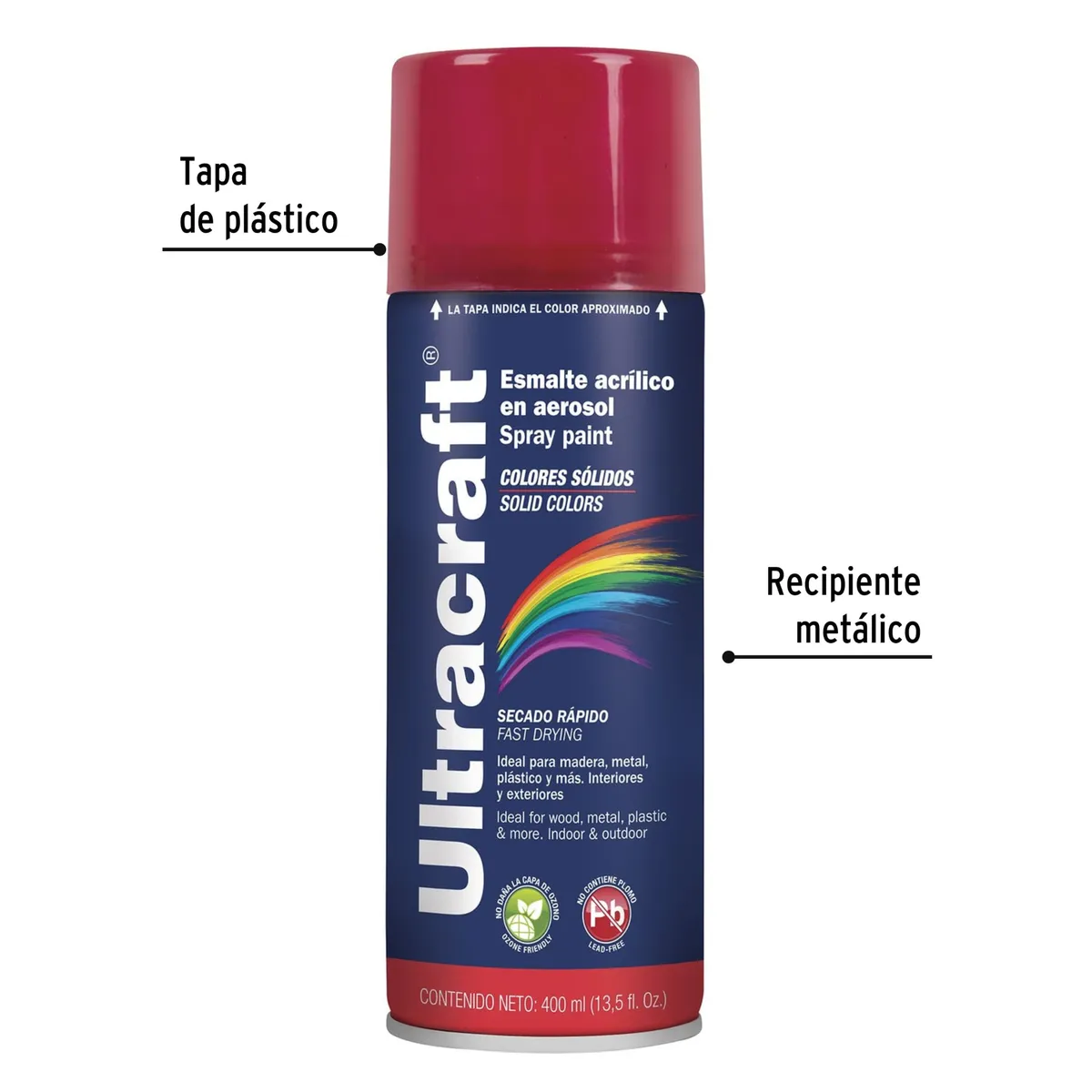 GENERICO - Pintura spray color rojo fuego ULTRACRAF