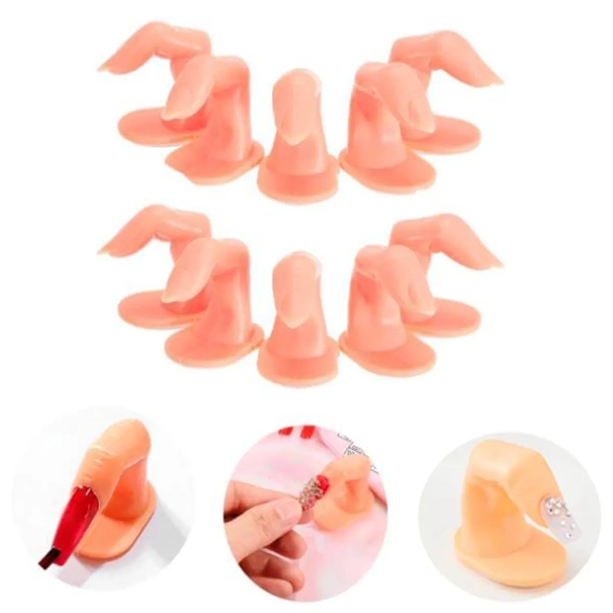 GENERICO - Pack x 10 Dedos de entrenamiento de diseño de uña