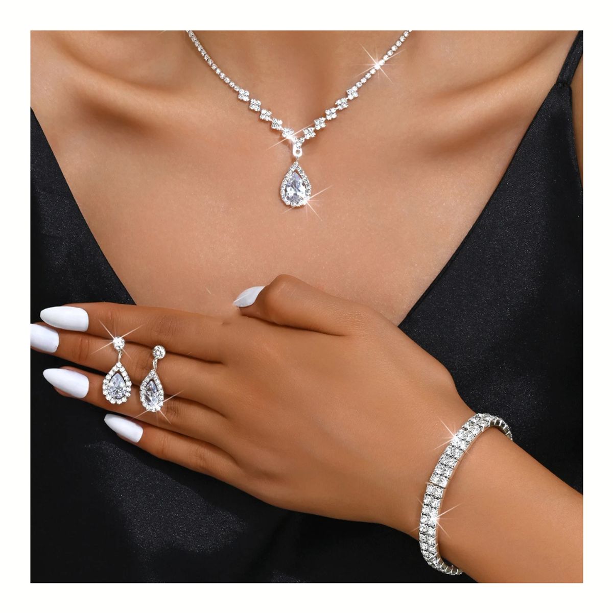 KAST PE - Set Collar Aretes Pulsera Victory - Plateado