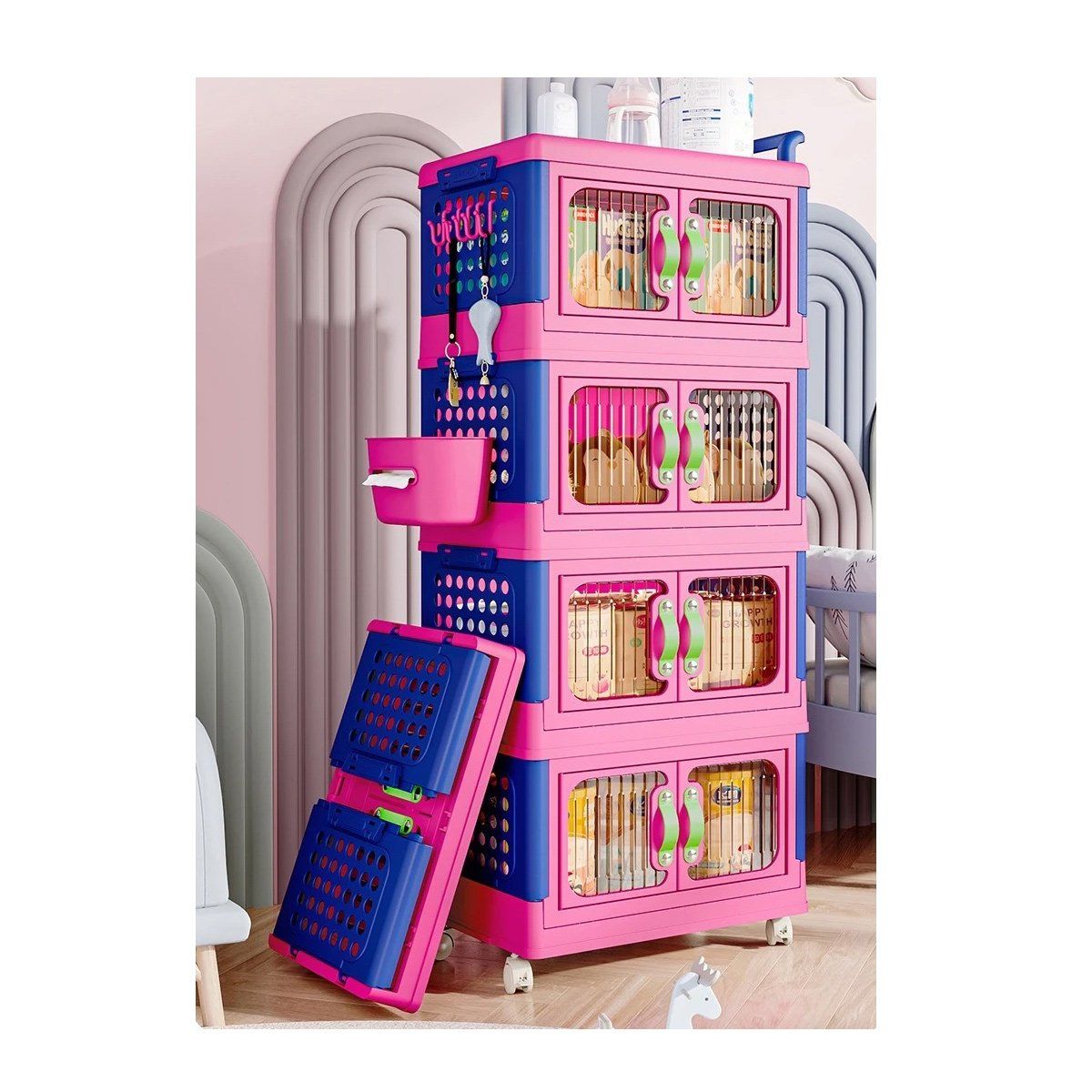 GRETAIL - Carrito Caja Organizador De 4 Niveles Infantil Niño Ropa Juguetes