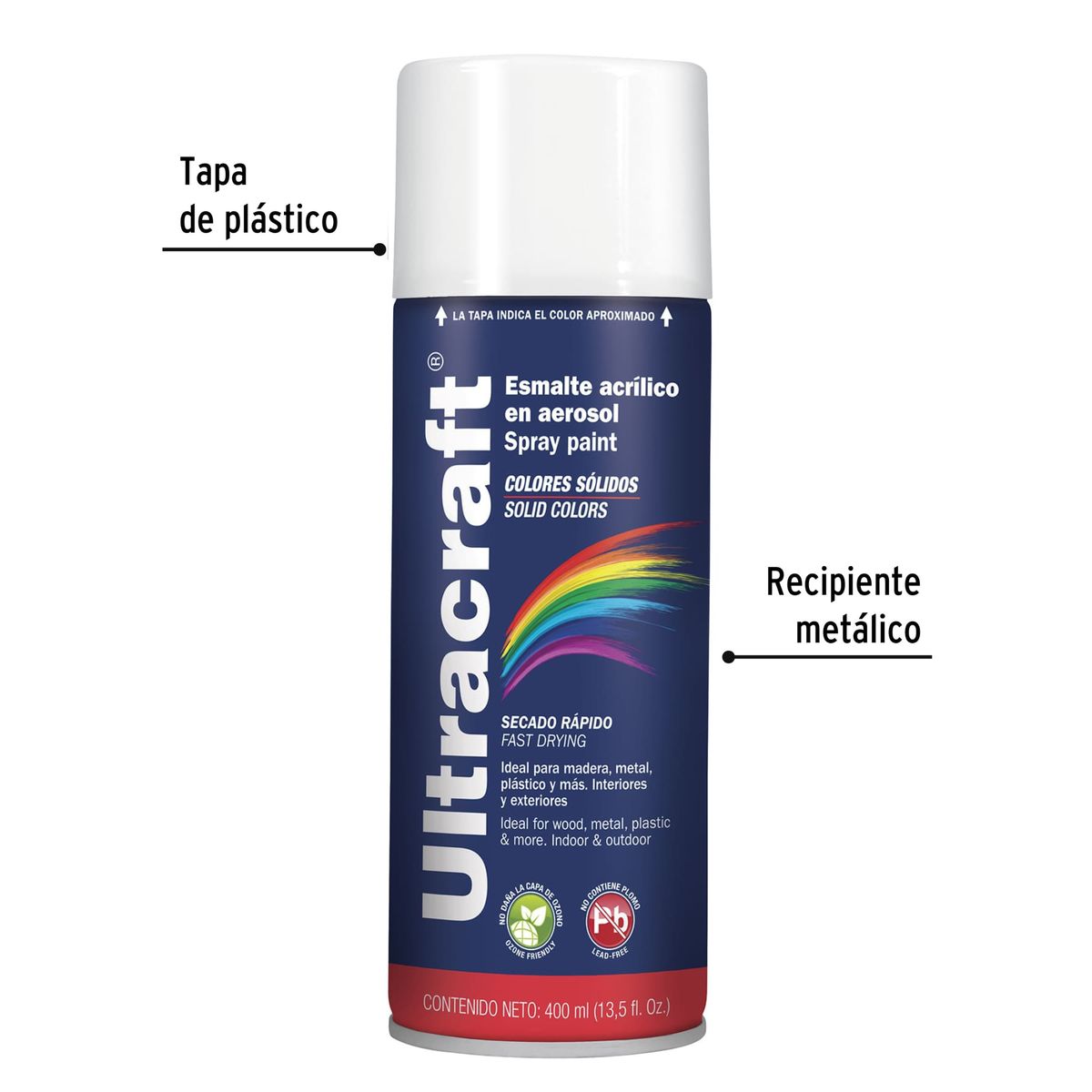 GENERICO - Pintura spray color blanco mate ULTRACRAF
