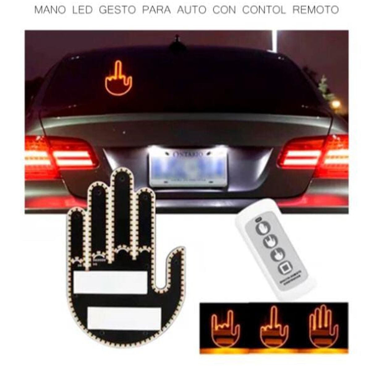 GENERICO - Mano de Luz LED con Gestos Luminoso para Auto con CONTROL