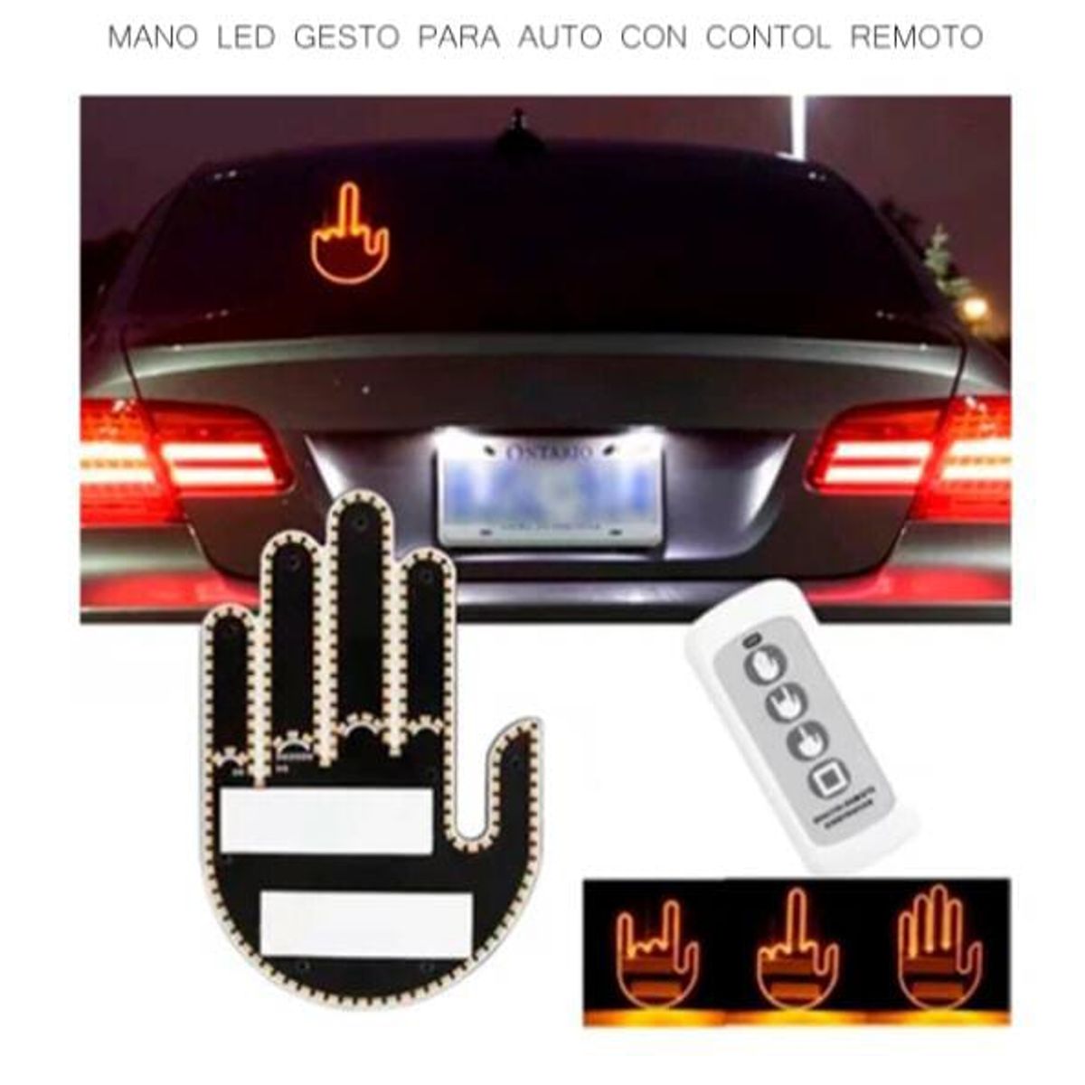 GENERICO - Mano de Luz LED con Gestos Luminoso para Auto con CONTROL