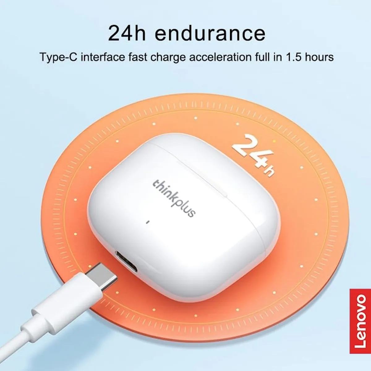 LENOVO - Audífonos Inalámbricos Lenovo Thinkplus Lp40 Pro Blanco Bt 5.3