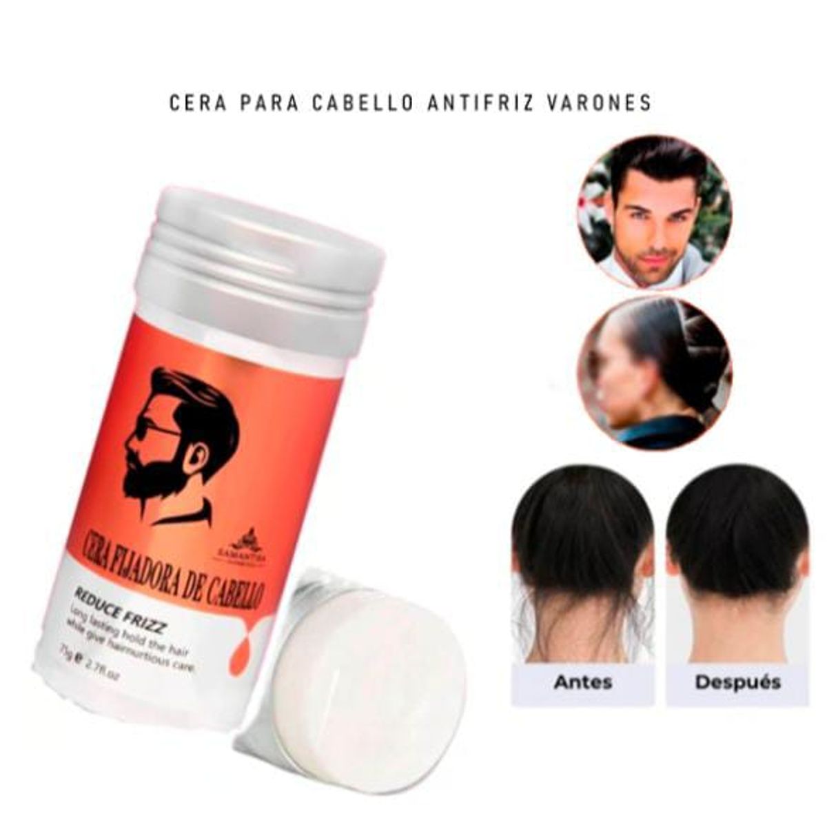 GENERICO - Barra de Cera para Cabello Control de Frizz Nutritivo hombres
