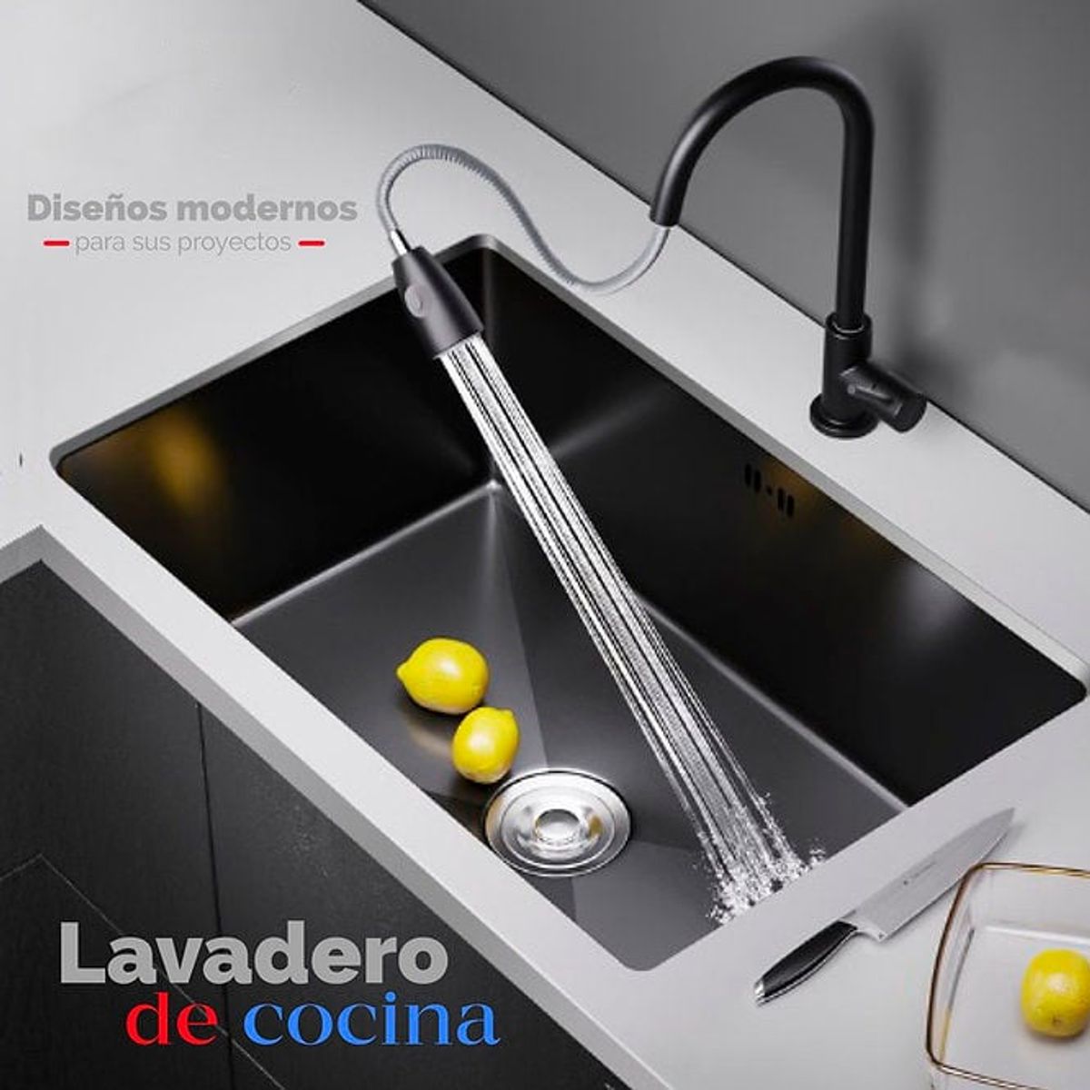 XM - LAVADERO DE COCINA ACERO NEGRO US01-7646