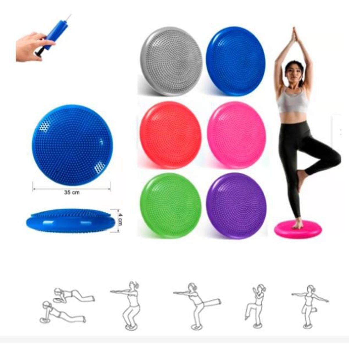 GENERICO - COJIN para equilibrio y entrenamiento fitness