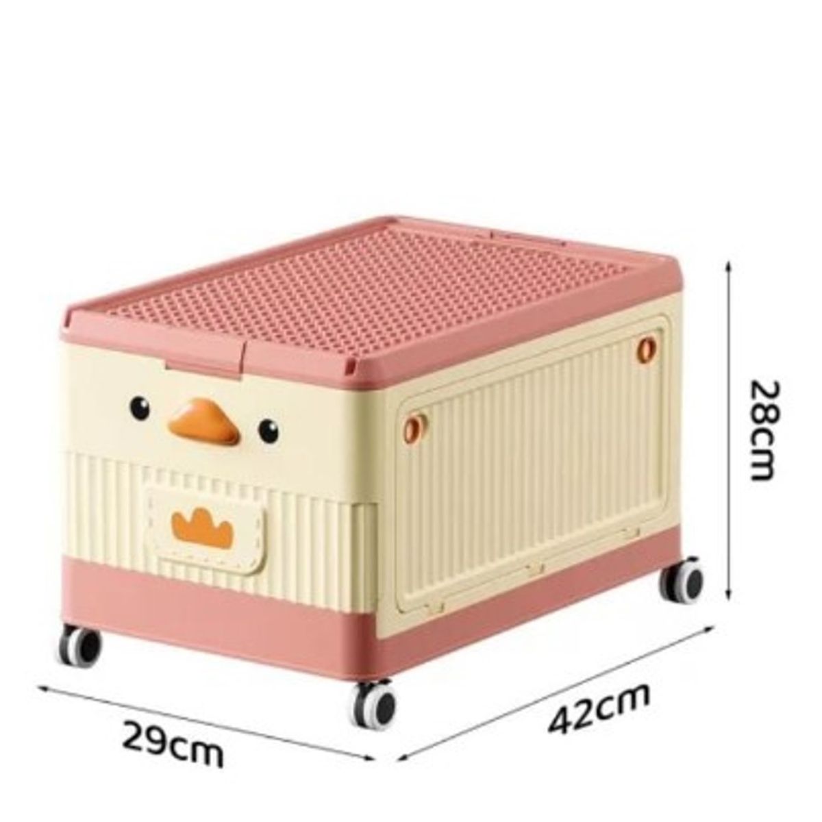 GENERICO - Caja Organizadora de Juguete con TapaRuedas ROSADO