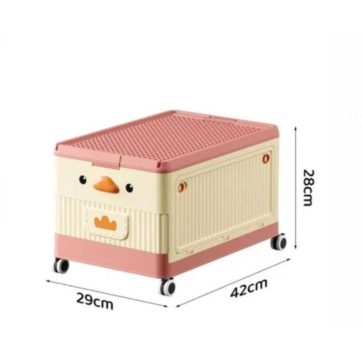 GENERICO - Caja Organizadora de Juguete con TapaRuedas ROSADO