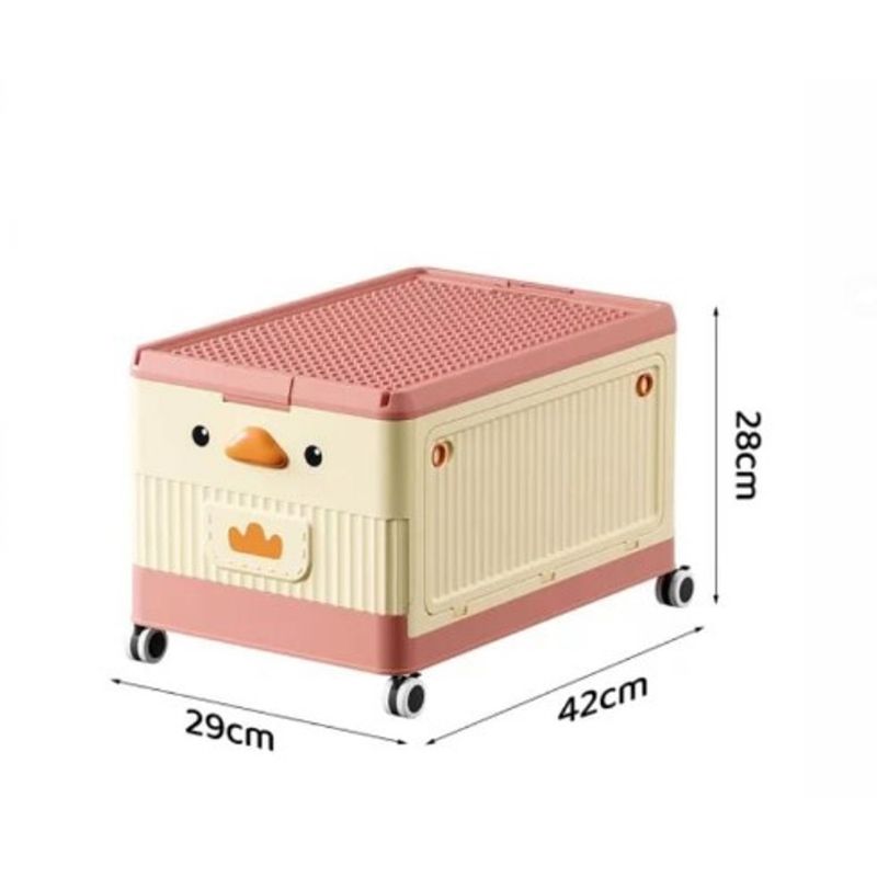 GENERICO - Caja Organizadora de Juguete con TapaRuedas ROSADO