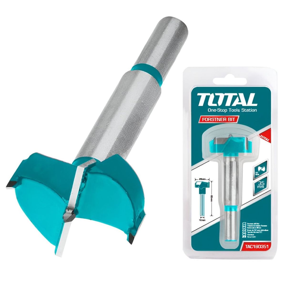 TOTAL TOOLS - BROCA FORSTNER PARA MADERA 35MM TOTAL PARA BISAGRA- TAC180351