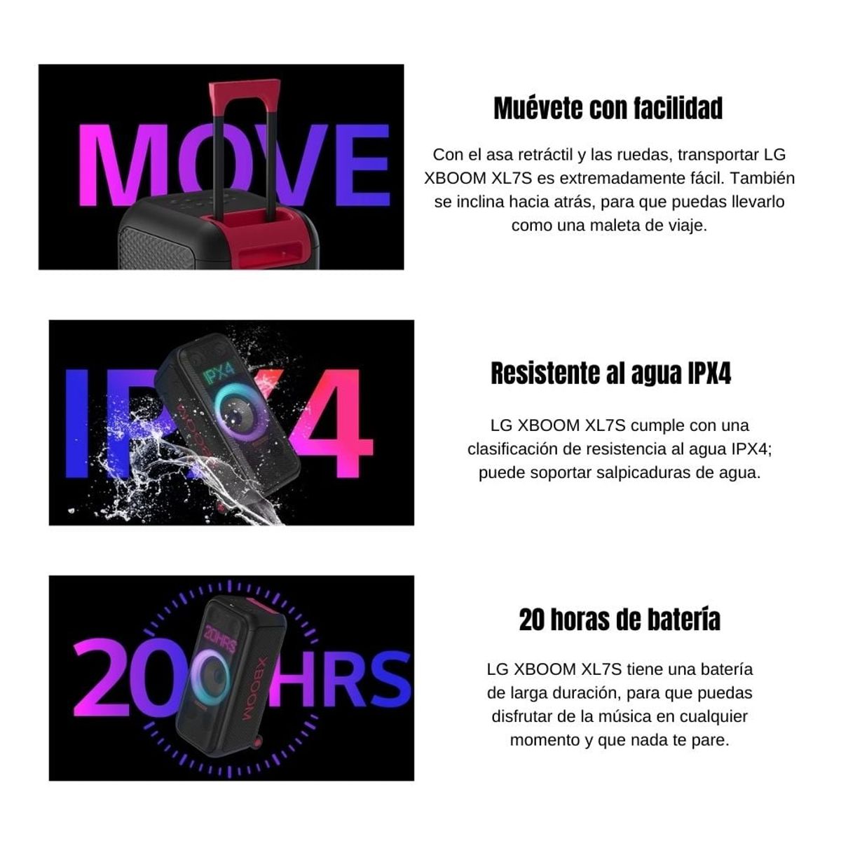 LG - Parlante Bluetooth XBOOM XL7S 250W LG