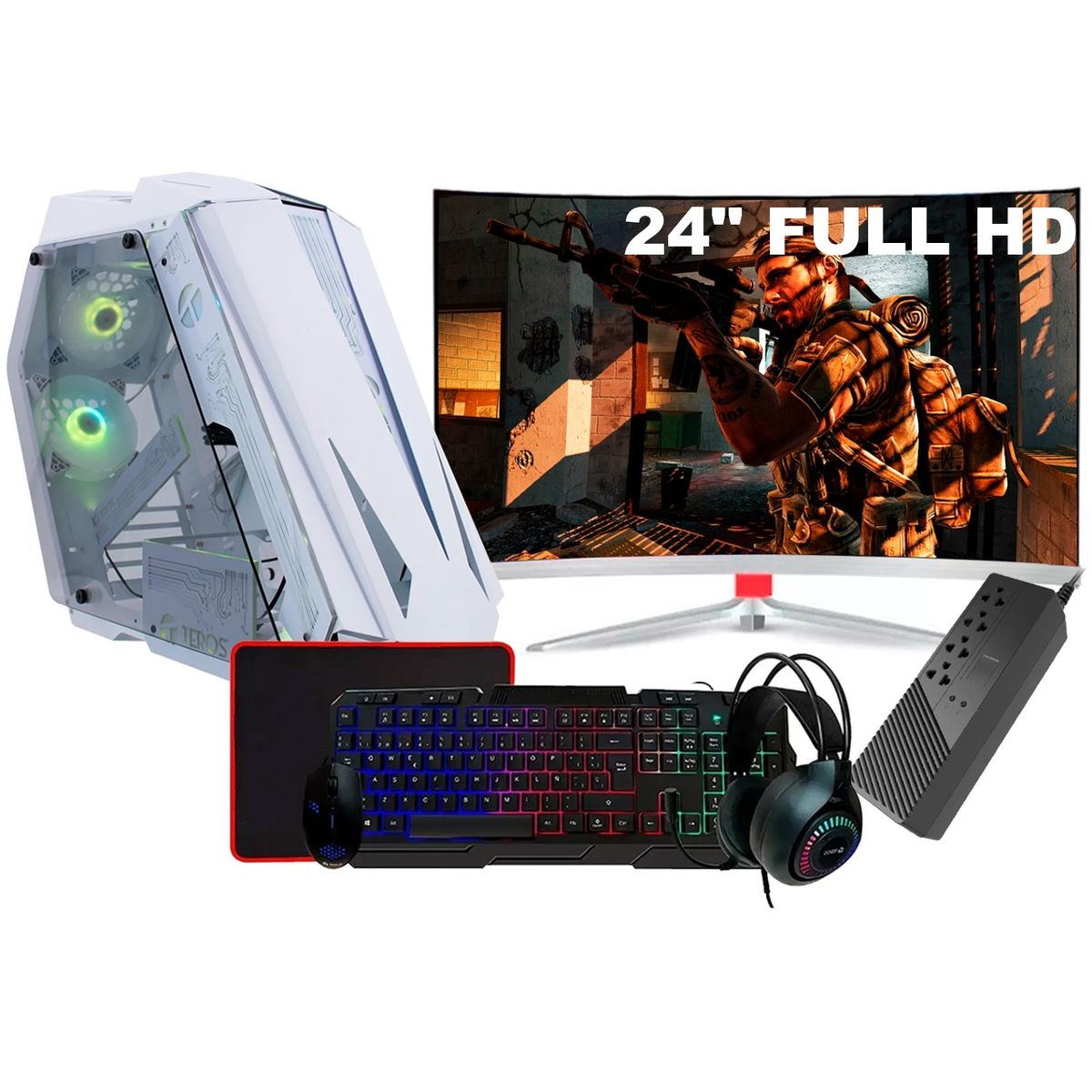 AMD - Computadora PC GAMER RYZEN 5 5600GT RAM 16GB SSD 512GB MONITOR 24" FULL HD