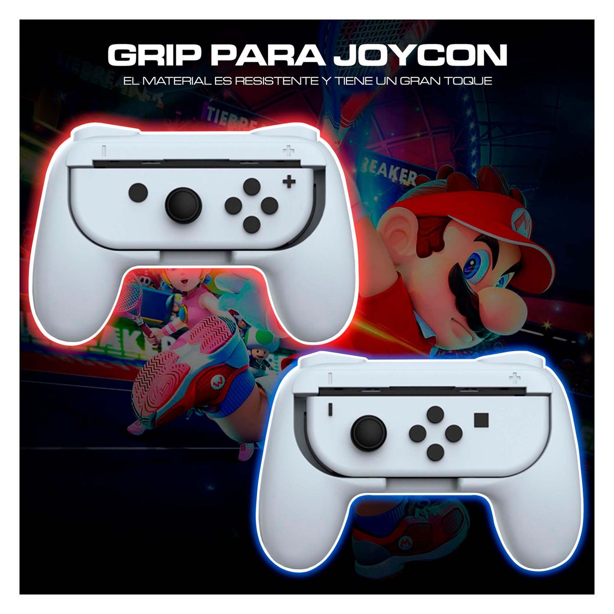 DOBE - Grips Para Joy Con Nintendo Switch Fat y Oled Adaptador 1 Par Blanco