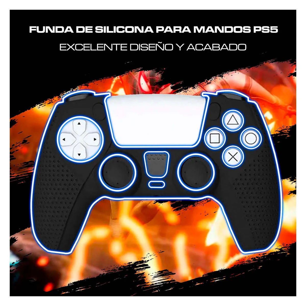 DOBE - Funda De Silicona Protectora Para Mandos Ps5 Con Grip Negro