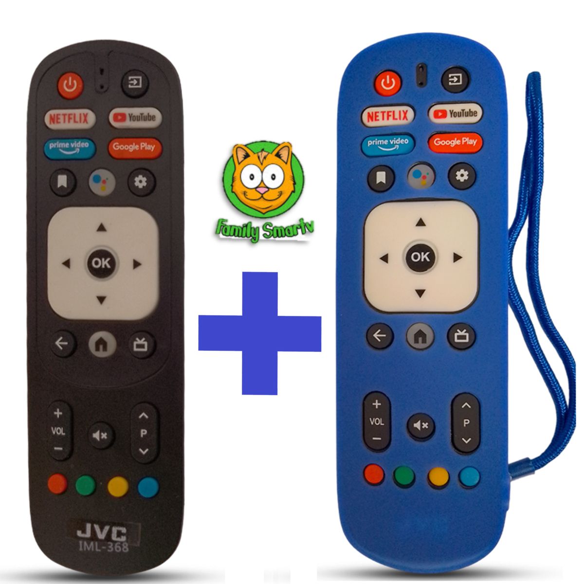 UNIVERSAL - Control Remoto para Jvc Smart Tv RM-C3287 + Funda Silicona Azul