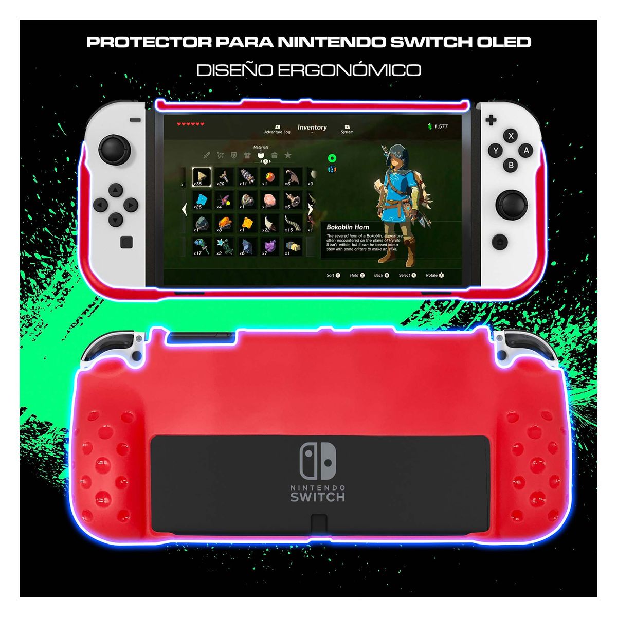 DOBE - Case Protector Para Nintendo Switch Oled Dobe Rojo