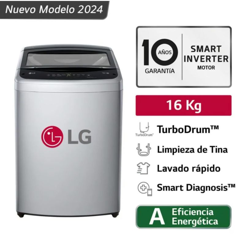LG - Lavadora LG Wt16DVTB 16 Kg Turbodrum Carga Superior Gris