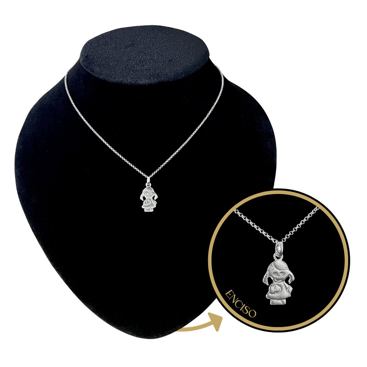 GENERICO - Collar Mujer Niña Joya Regalo Muñeca Minimalista Plata 925