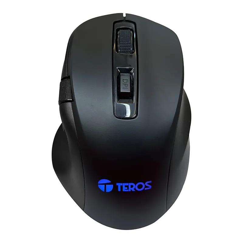 TEROS - Mouse Teros TE-5168N Óptico Triple Bluetooth USB 6400 DPI RGB Negro