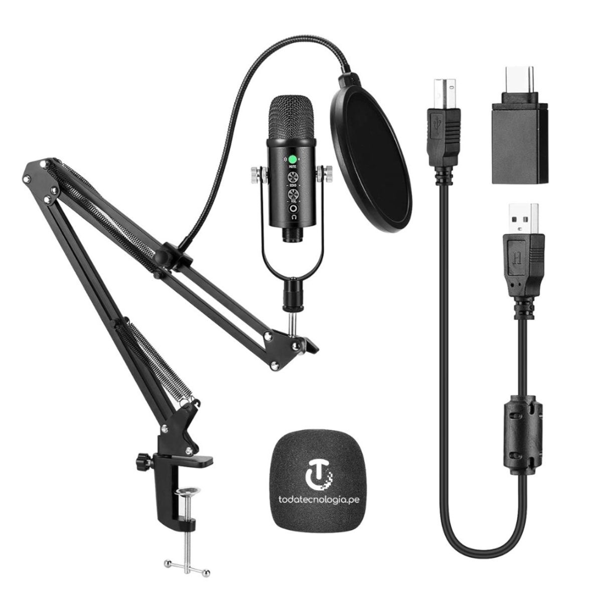 GENERICO - Microfono Profesional Condensador Grabación Laptop Celulares BM-86TZ