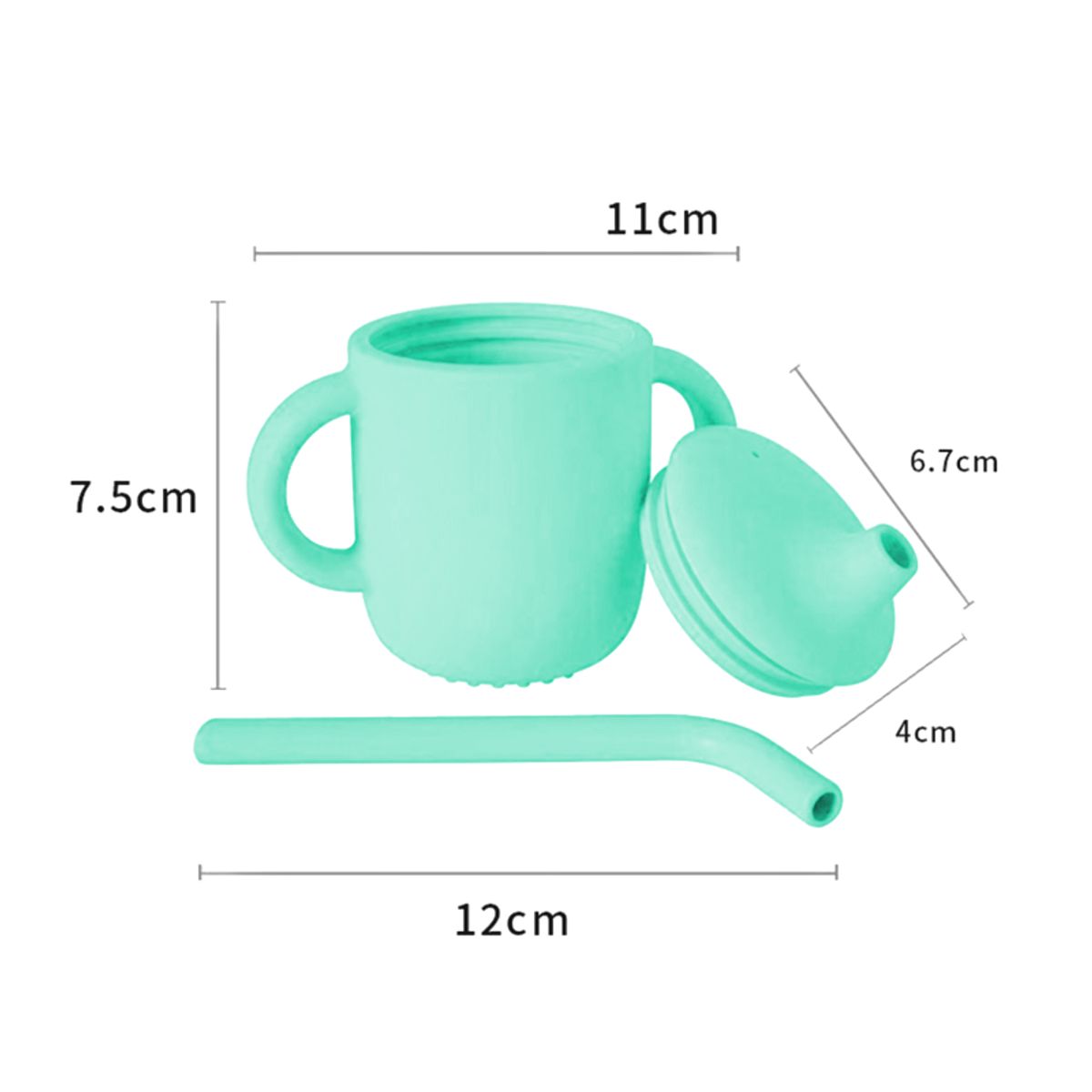 GENERICO - Taza de Silicona Verde Agua Bebidas del Bebe