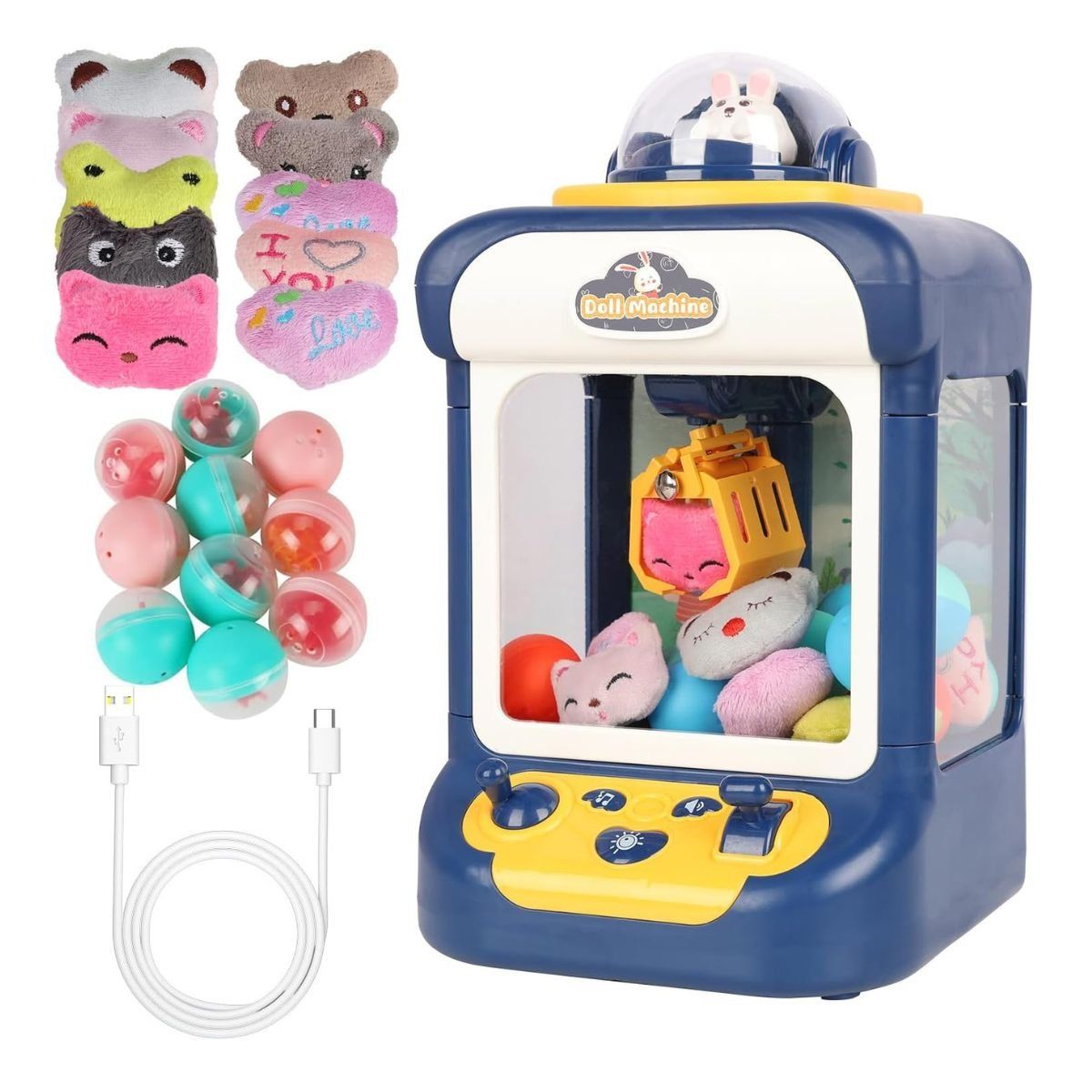 GENERICO - DIVERTIDA MINIMAQUINA ATRAPA PELUCHES JUEGO DIDACTICO AZUL