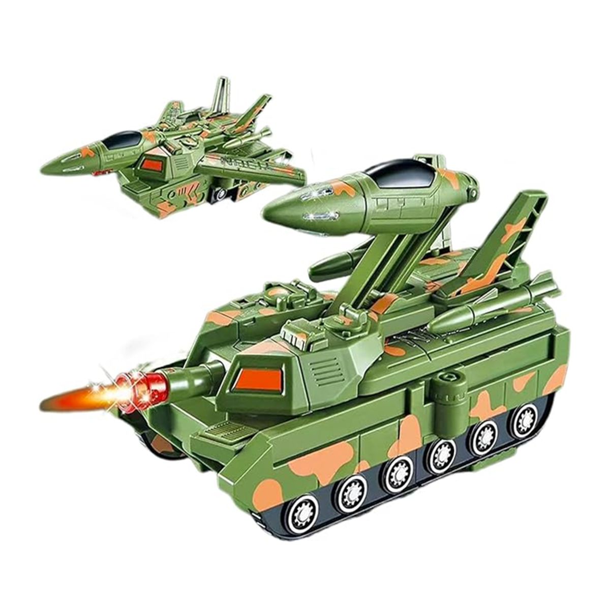 GENERICO - Avion de Guerra y Tanque 2en1 con Luces y Sonido