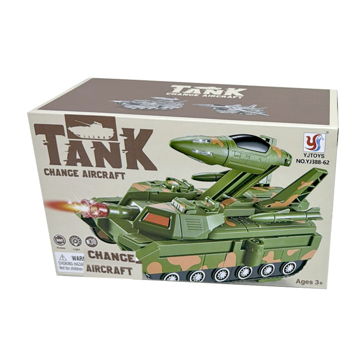 GENERICO - Avion de Guerra y Tanque 2en1 con Luces y Sonido